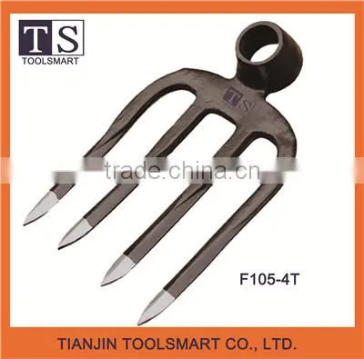3 Prong Carbon Steel Garden Fork Hoe With Wooden Handle photo-4