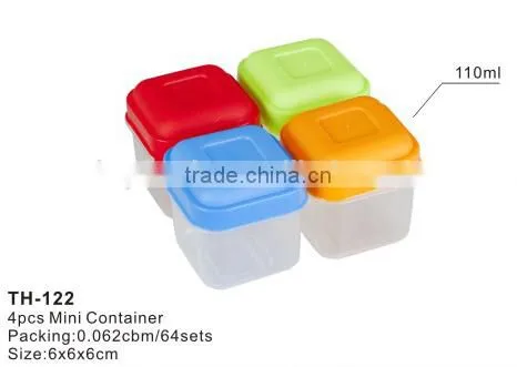 110ml 4pcs Mini Plastic Food Meal Prep Containers and Bento Storage Lunch Box Boite a Vivres Die Kasserolle photo-2