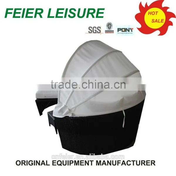 New Style Rattan Round Chaise Lounge Chair photo-3