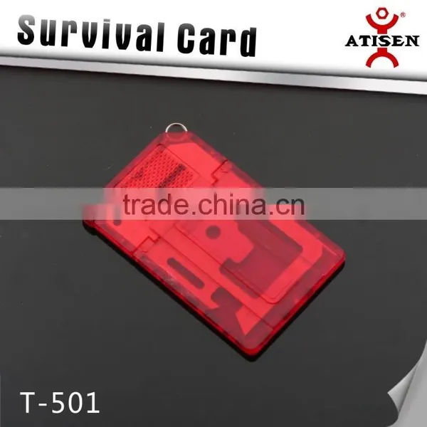 Red Stainless Multi Function Survival Card,pocket Outdoor Tool photo-3