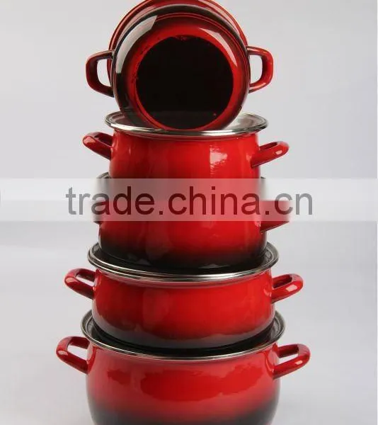 Nice Enamel Casserole With Normal and Hollow Handle photo-2