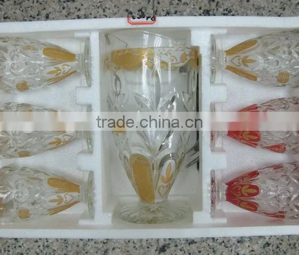 JK033 7pcs Glass Drinking Set With Deco photo-5