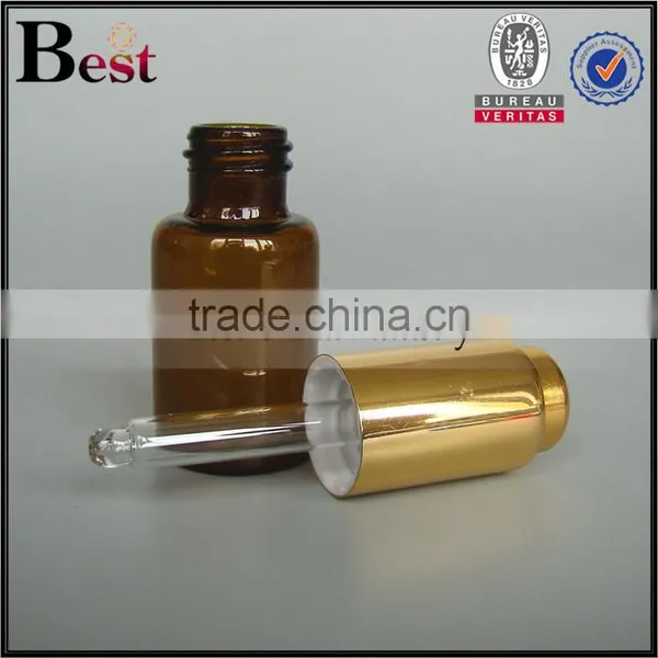 3 / 5 / 7 / 8 ml Hot Products Small Essential Oil Amber Glass Dropper Bottle Matte Gold Press Dropper Tube Glass Bottle photo-4