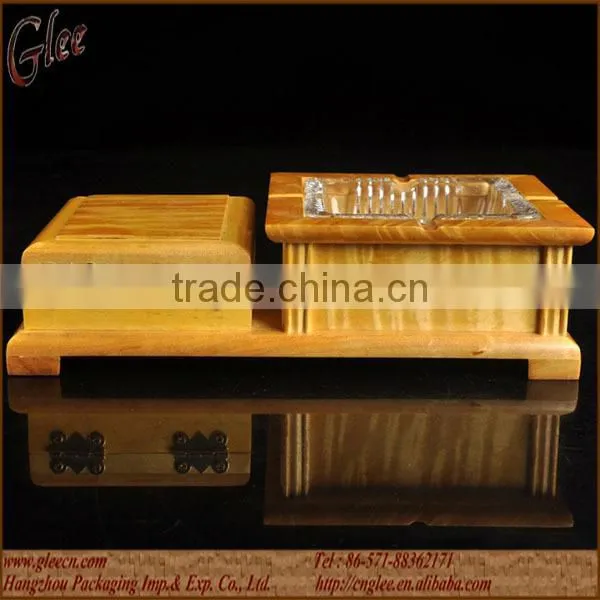 Gold Wooden Cigarette Case With Ashtray photo-3