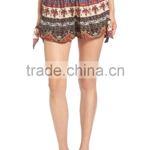 Bohemain Hippie Printed Shorts African Vintage Women Plus Size Shorts photo-5