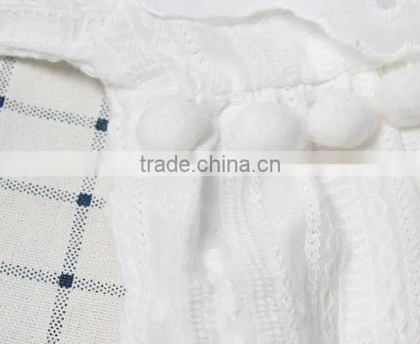 Wholesale Newborn Solid White Lace Romper With Embroidery photo-3