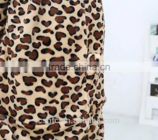 Flannel Cartoon Adult Animal Jumpsuit Animal Pajamas Jumpsuit Leopard Bear Design photo-5