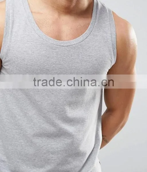 Xinlan High Quality Competitive Summer Cool Custom Grey Gym Wear Comfortable Cotton Spandex Fashion Men's Sexy Sport Tank Tops photo-3