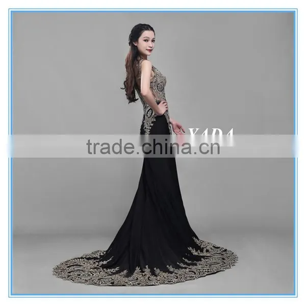 Elegant Lace Beaded Embroidery Mermaid Long Evening Dress photo-5
