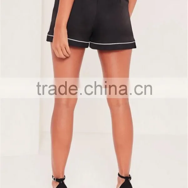 Custom Satin Boxer Shorts Women Plain Black Satin Highwaisted Shorts Wholesale photo-6
