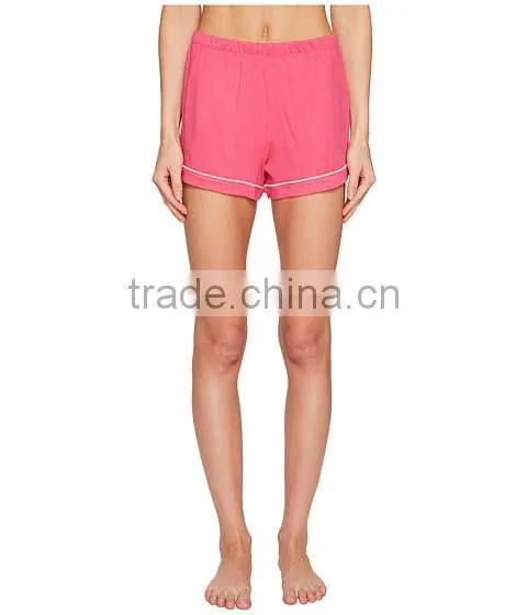 Pink Short Pyjamas Set Contrast Piping New York Pajamas Sleepwear Clothing Short Sleeves And Short Pants Shirttail Hem Nightwear photo-6