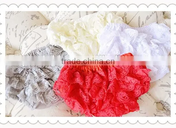 Hot Sale Kids Wear Dubai Baby Bloomers Ruffles Lace Infant Diaper Bloomer Wholesale photo-5