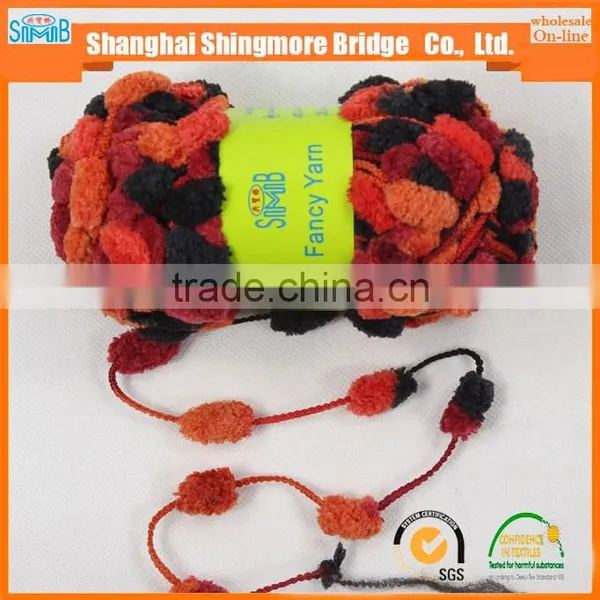 China Fancy Yarn Factory Hot Wholesale 2016 New Fashion Yarn Pompom Yarn for Knitting photo-2