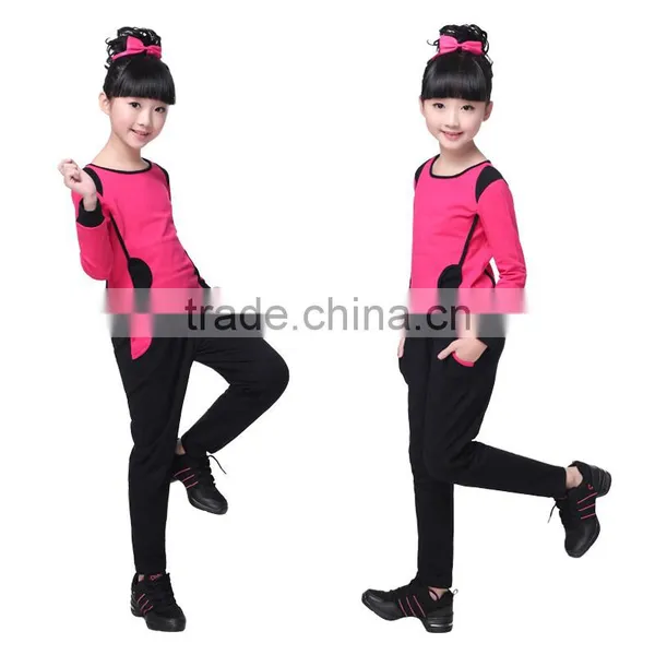 Girls Stylish Suit Kids Long Sleeve Sweatsuit Sets Children Gymnastics/Sports Suits photo-3