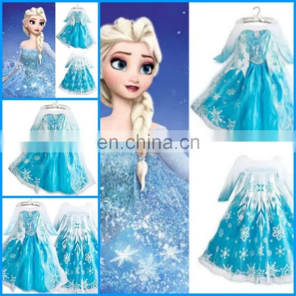 Cheap Fashionable Fancy Dress Frozen Elsa Costume Frozen Movie Formal Dress and Snowflake Fabric for Elsa Elsa Dress FC2026
