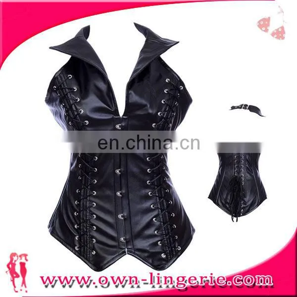 High Quality Waist Shaper Corset Ladies Leather Corset Steampunk Corset photo-4