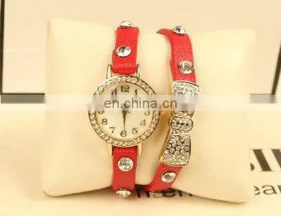 Hot Sell High Quality Rhinestone Bowknot Genuine Cow Leather Retro Watch Vintage Women Dress Watch photo-4