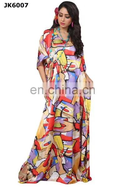 Modern Style Colourful Printed Ankle Length Kaftan / Fashinable Daily Wear High Quality Kaftan / Dubai Kaftan (kaftans 2017) photo-2
