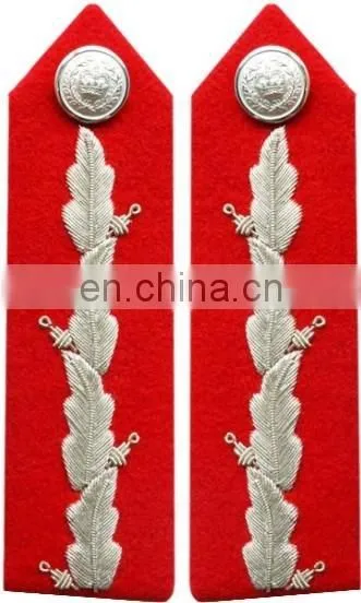 Officer Uniform Collar Gorgets, Police Goergets, Military Gorgets, British Gorget With Oak Leaf Embroidery photo-3