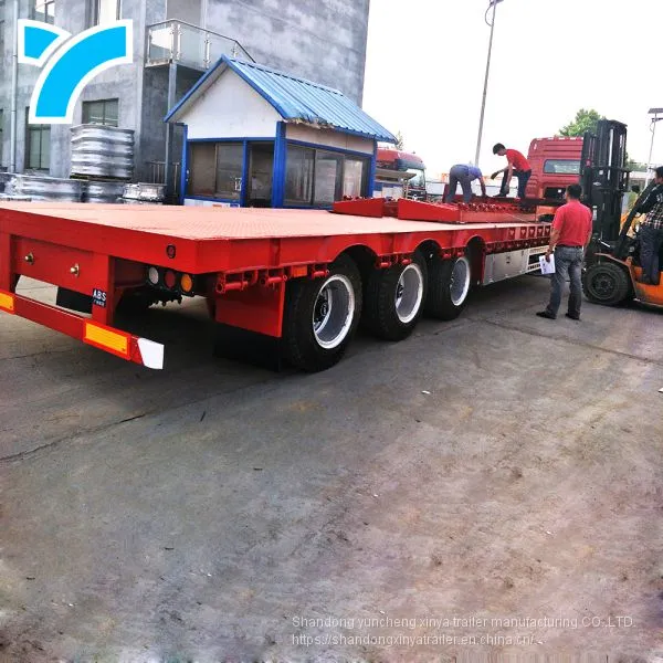 New Arrival 2/3/4 Axles 40ft Flatbed Truck Semi-trailer Container Flatbed Trailer Low Bed Truck Trailer photo-4
