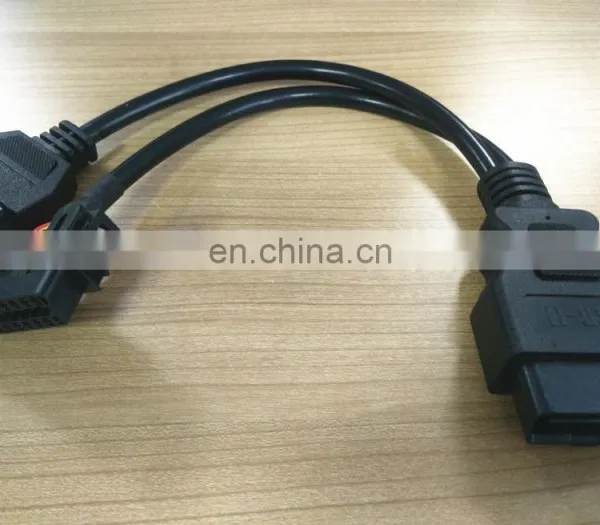 OBD2 Male to Dual Female Adapter Splitter Extension Cable 18cm OBD II 0.6FT photo-2