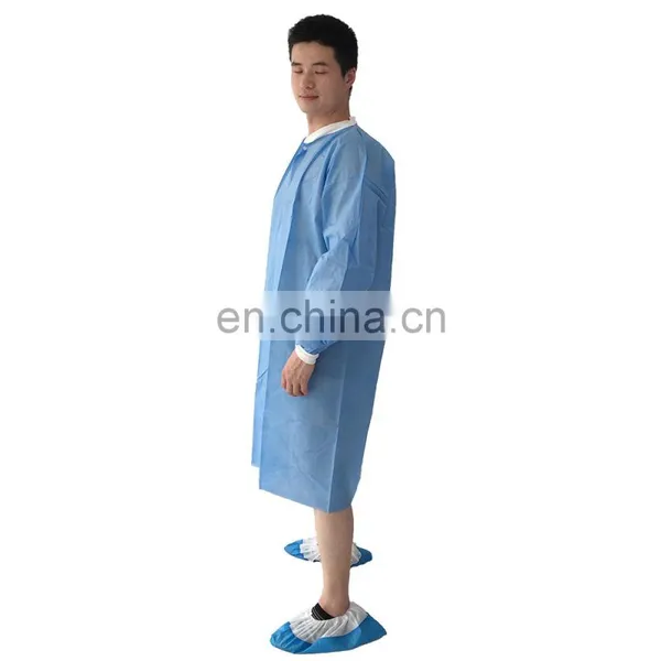Blue Lab Coats Disposable Adult Jackets With Knit Collar & Cuff photo-2