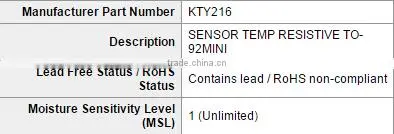 Sensors, Transducers Thermistors - PTC KTY21-6 SENSOR TEMP RESISTIVE TO-92MINI photo-2