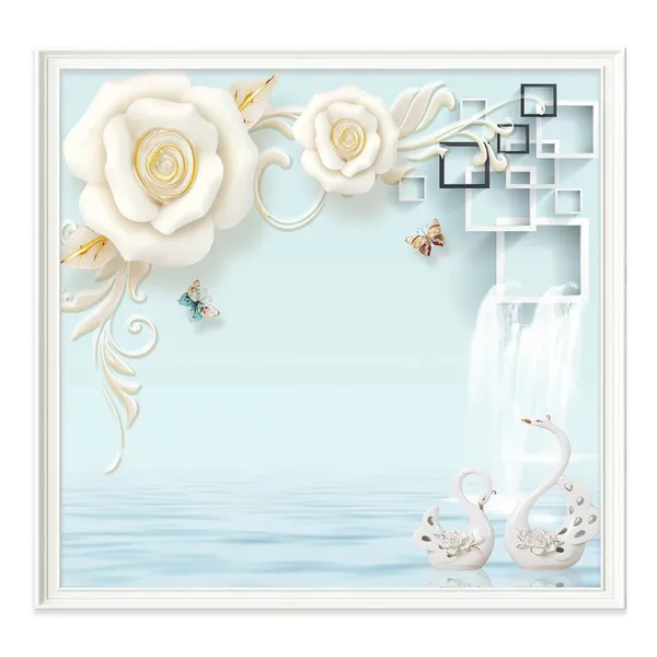 Home Clinic Shop Hotel Decorative Bamboo Fiber Wall Mural 3D Interior Castle Wall Murals Drop Ship photo-5