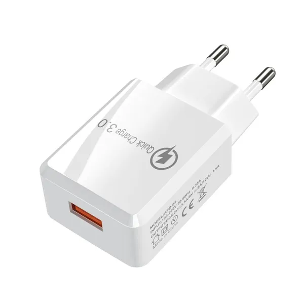 Wholesale Custom US EU Plug QC3.0 5v 2a Fast Charging Usb Wall Adapter Cell Phone Charger for Iphone Huawei photo-4