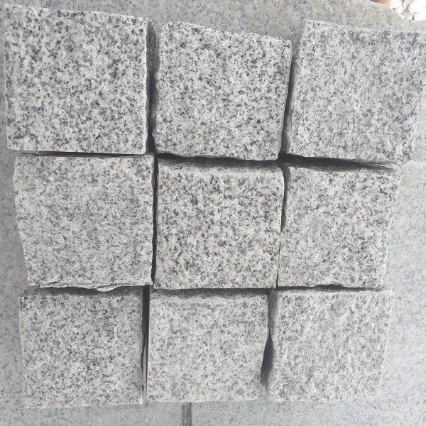 China G603 Grey Granite Cobbles Gray Granite Pavers Natural Split Cobbles