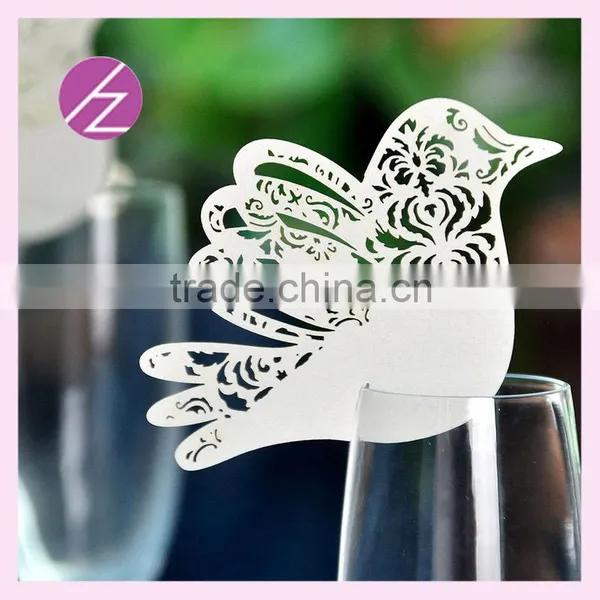 Wholesale Love Birds Laser Cut Place Card, Table Card for Wine Glass JK-79 photo-3
