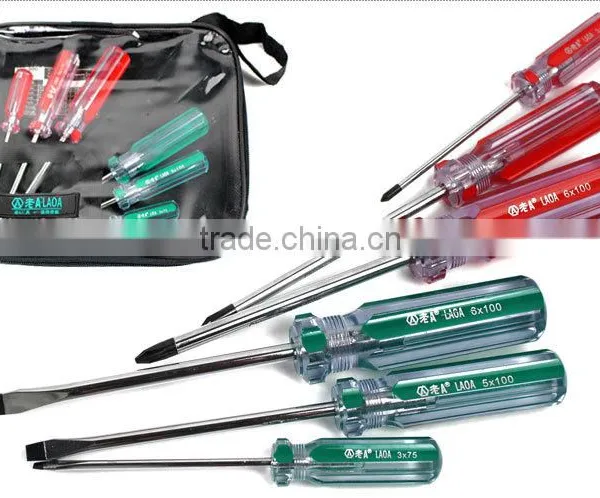 6pcs Colorful Transparent Handle Screwdriver Set Crossed and Slotted Screwdriver photo-4
