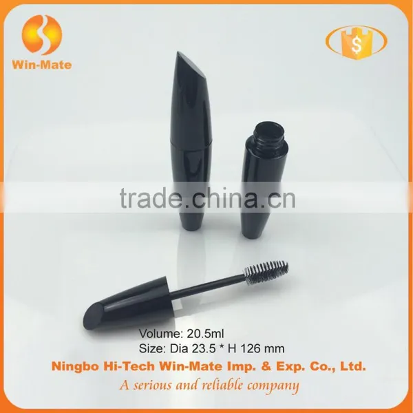 FREE SAMPLE Black Special Design Flat 126*23.5mm Cosmetic Plastic Mascara Tube photo-3