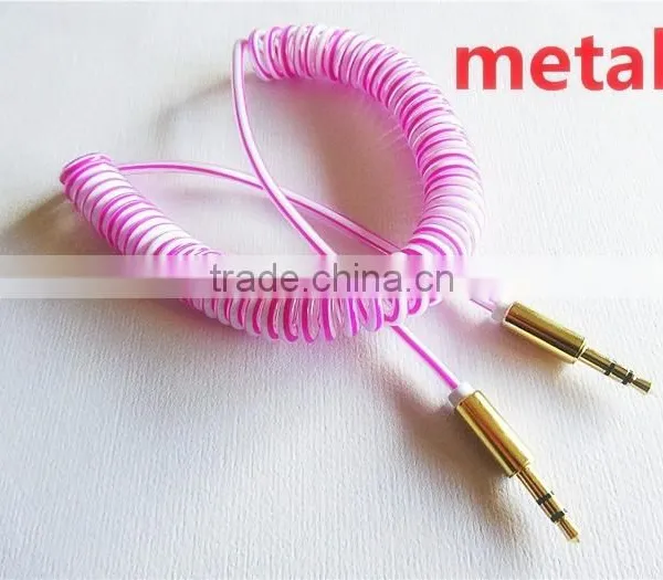 Highquality Audio /DC3.5MM Transparent Spring Cable With Metal Connector photo-2