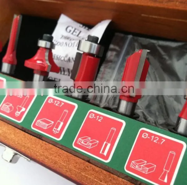 TC-006A 6Pcs 8mm Shank TCT Router Bit Set In Wooden Display Box For Router Machine photo-4