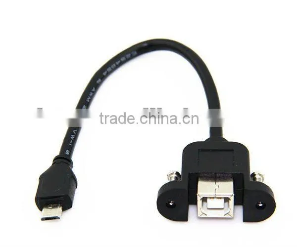 High Speed Micro B Male to USB B Female Extension Panel Mount Cable