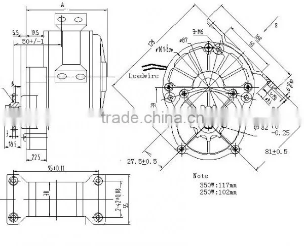 250w 24v 36v dc Brush Motor With Gear , PMDC ,electric Scooter Brush dc Motor 24v 250w photo-5