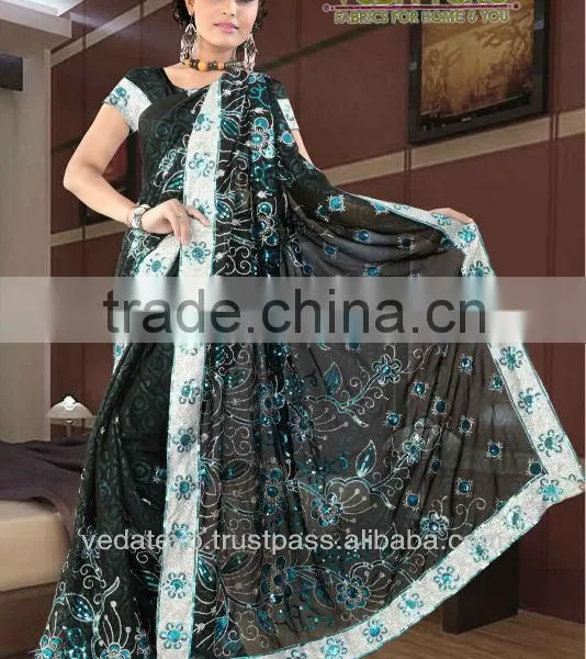 Black Embroidery Saree