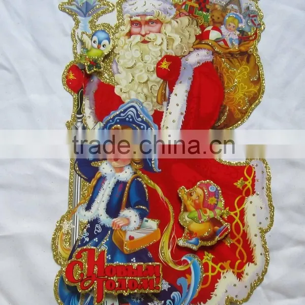 Cheap Wholesale Christmas Decoration Santa Claus Paper Wall Sticker photo-5