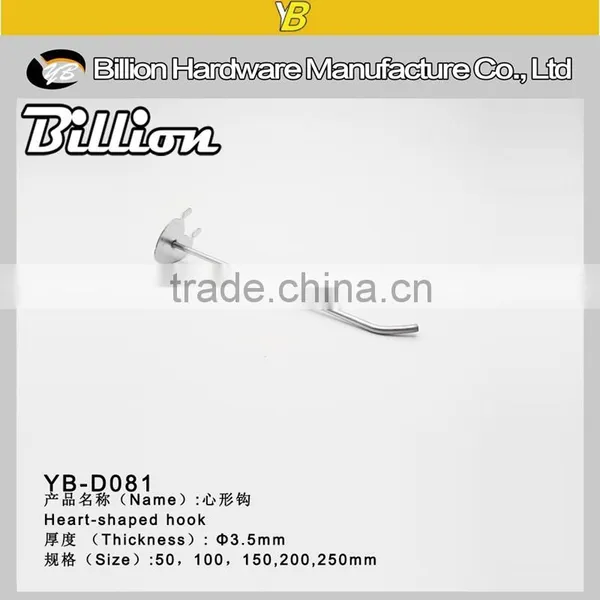 High Quality Metal Chrome Plating Pegboard Display Heart Shape Hook For Sale photo-5