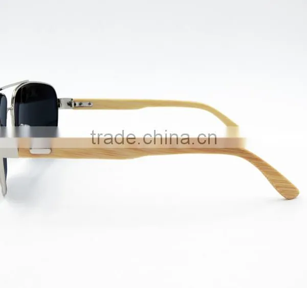 Fashionable Bamboo Arms Metal Frame Aviator Sunglasses Sport Sunglasses photo-3
