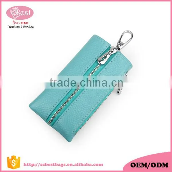 Multifunctional Genuine Leather Keychains Pouch Bag Card Holder Key Ring Wallet photo-4