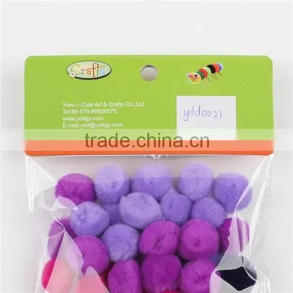 Factory Supply DIY Crafts Purple Series Pompoms Toys for Kids or Wedding Party Decoration photo-3