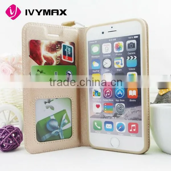PU TPU 2 in 1 Double Color for Apple Iphone 6 Stand Leather Wallet Phone Case photo-6