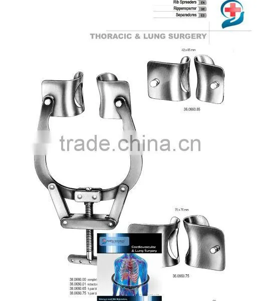 Cardiovascular Surgical Instruments, Lung and Rib Retractor, Extender