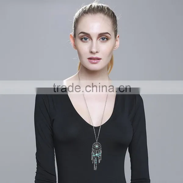 Collier Femme Plume Dreamcatcher Native American Fringe Necklace Collier Attrape Reve Colares Boho Chic Collana Acchiappasogni photo-5