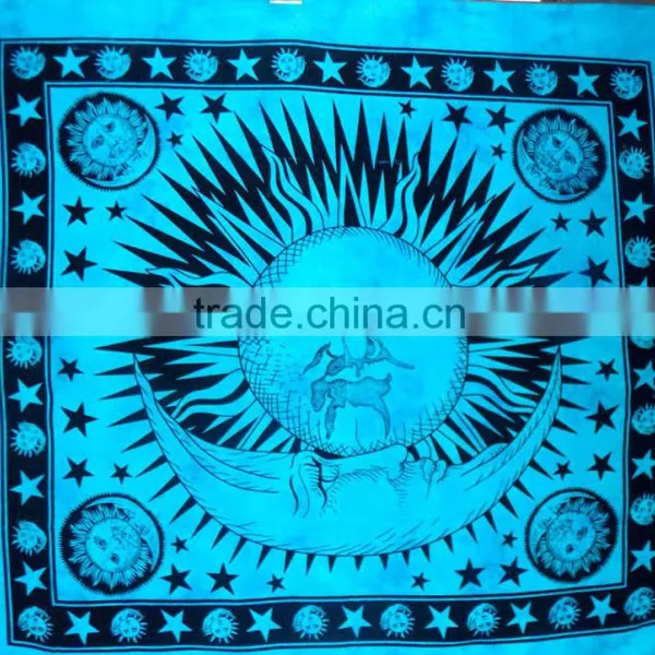 Sychedelic Celestial Tapestry, Sun & Moon Tapestry, Dorm Decor - Beach Picnic Sheet - Hanging Wall Art - Yoga Decoration, Indian photo-2