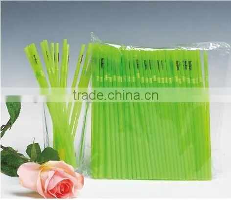 Hard Green Plastic Drinking Straws With Printing on Straw