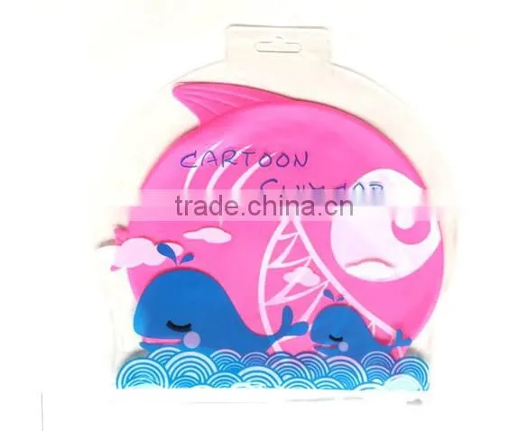 2016 Summer Fashionable Comfortable Wear Silicone Waterproof Cartoon Shark Children Swimming Cap photo-2