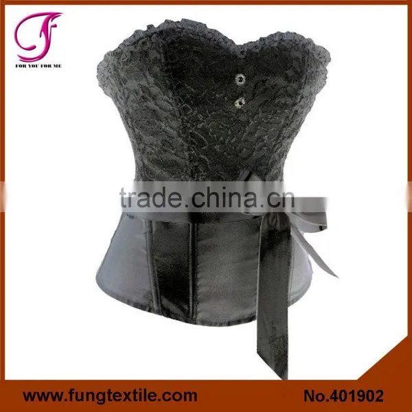 401901 Woman Satin Sexy Lace Wedding Shaper White Bridal Corset With Belt photo-2